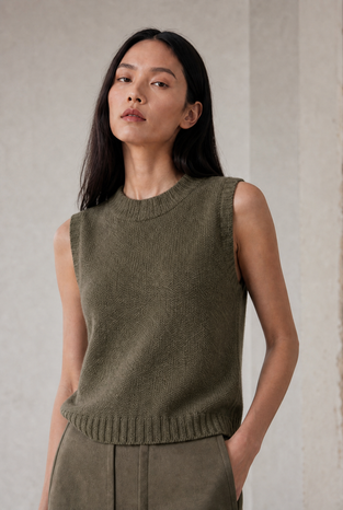 Abigail alpaca vest EX H24179 | Green