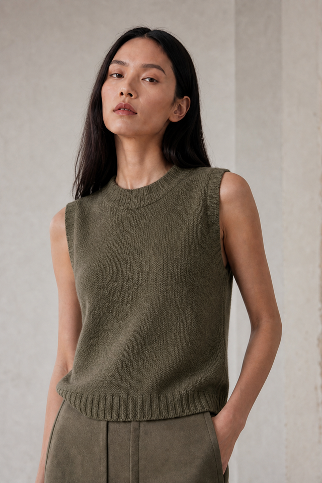 Abigail alpaca vest EX H24179 | Green