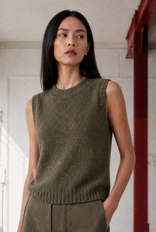 Abigail alpaca vest EX H24179 | Green