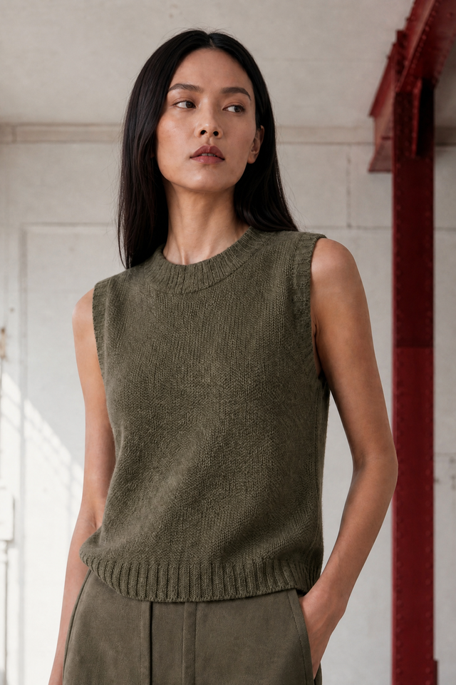 Abigail alpaca vest EX H24179 | Green