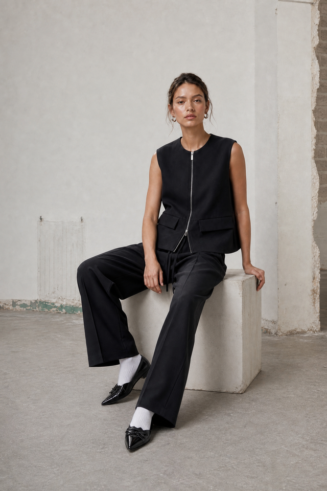 Giorgino vest technical jersey | Black