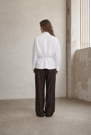 Bree cotton poplin blouse | White