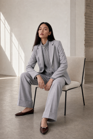 Sirmione viscose flair pants | Grigio