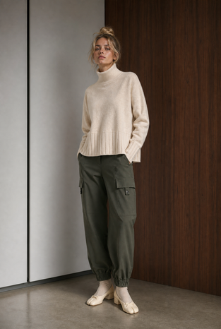 Viscose seamless dyed pullover NB2275 | Ecru