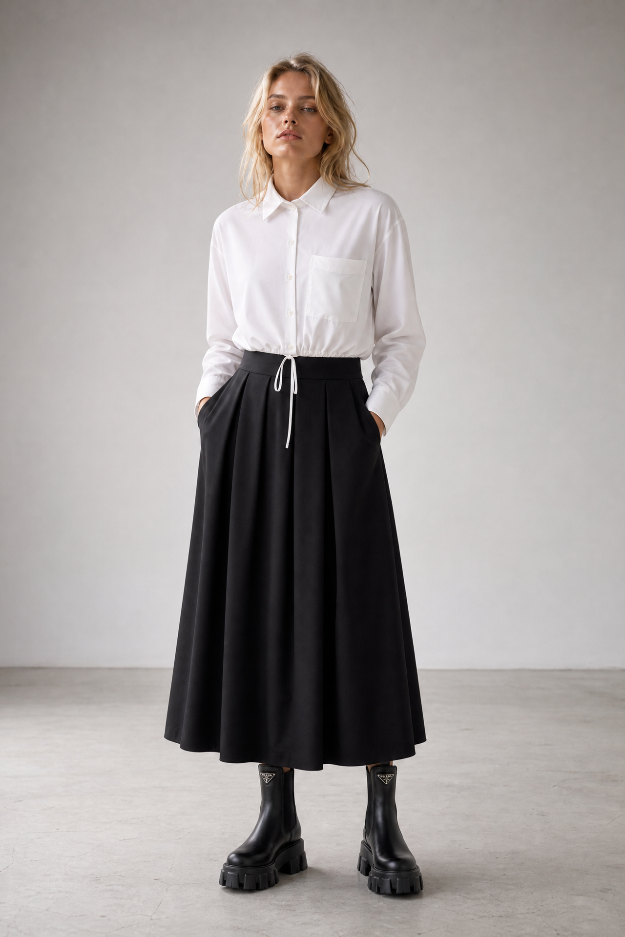 Carmen blouse technical jersey | White