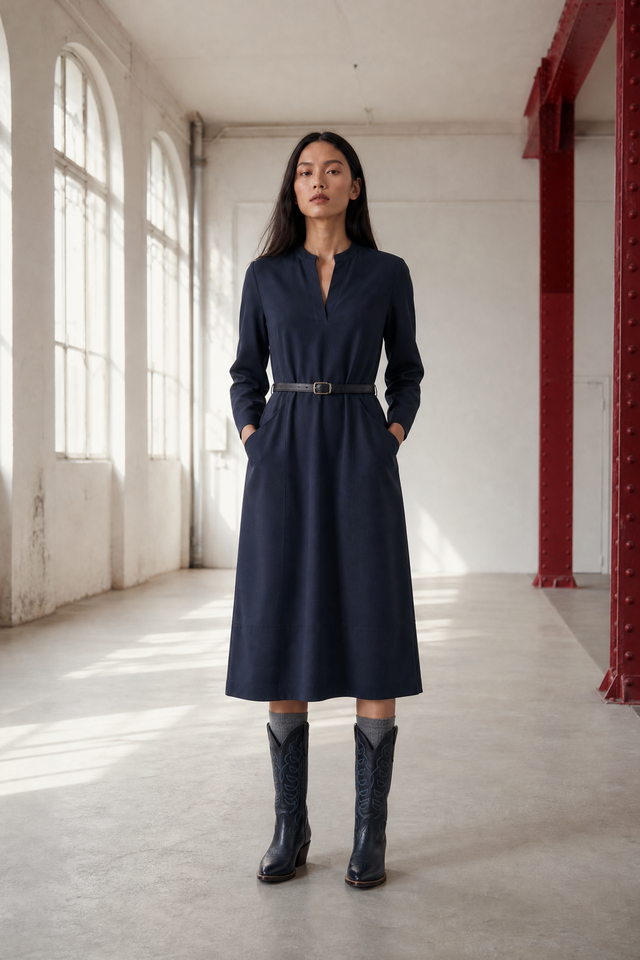 Lalla dress technical jersey | Blue