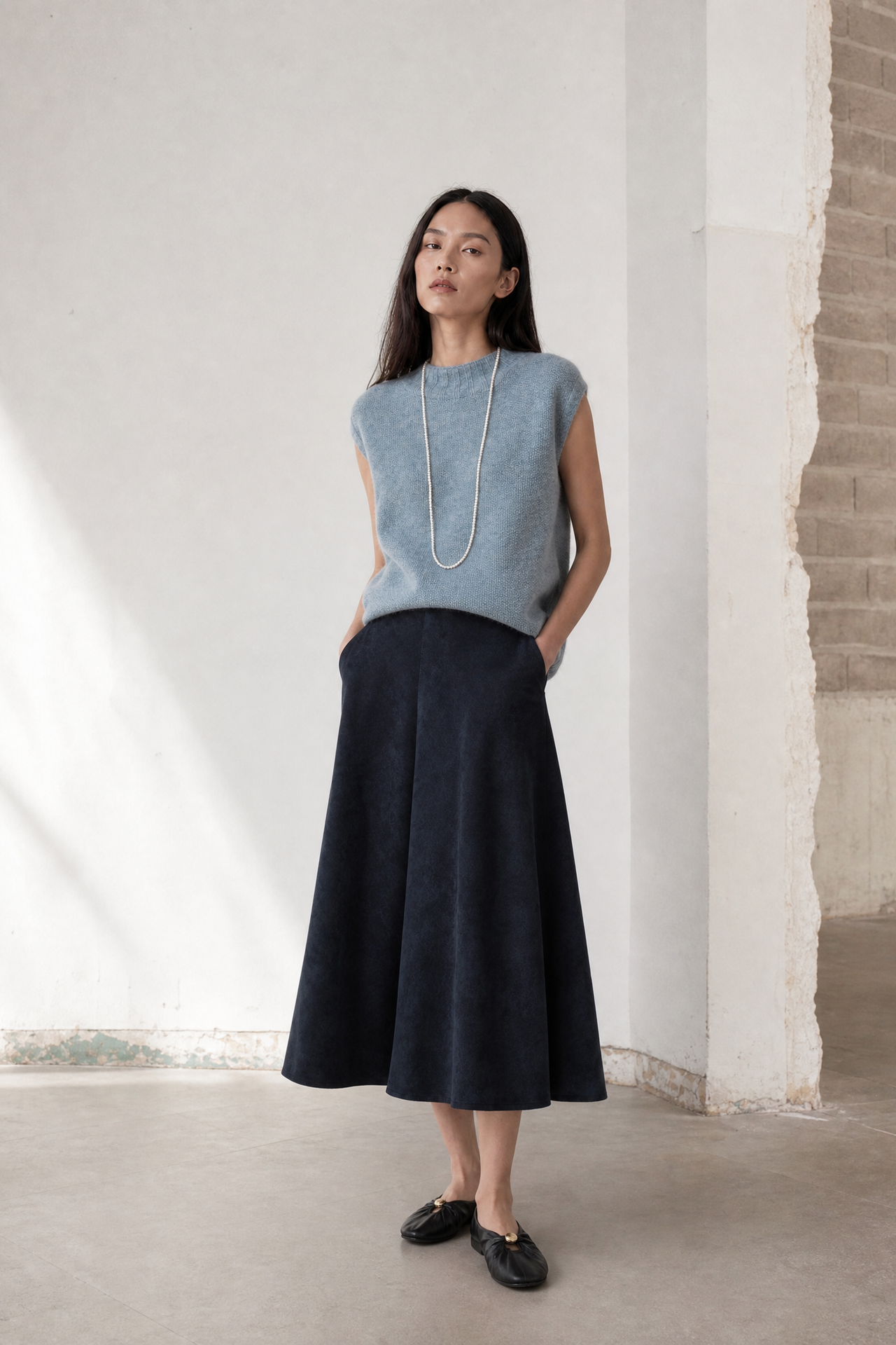 Abigail alpaca vest EX H24179 | Light Blue