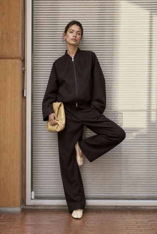 Evo wide-leg technical jersey pants | Chocolate