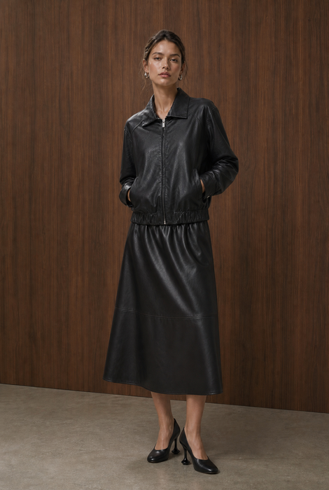 Pola eco leather bomber jacket | Black