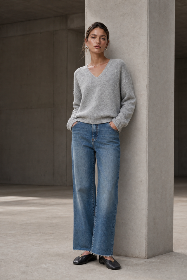 Pullover V-neck H25225 | Silver