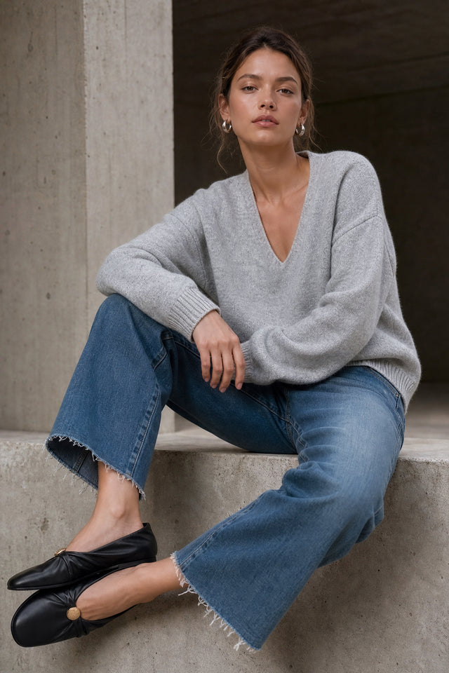 Pullover V-neck H25225 | Silver