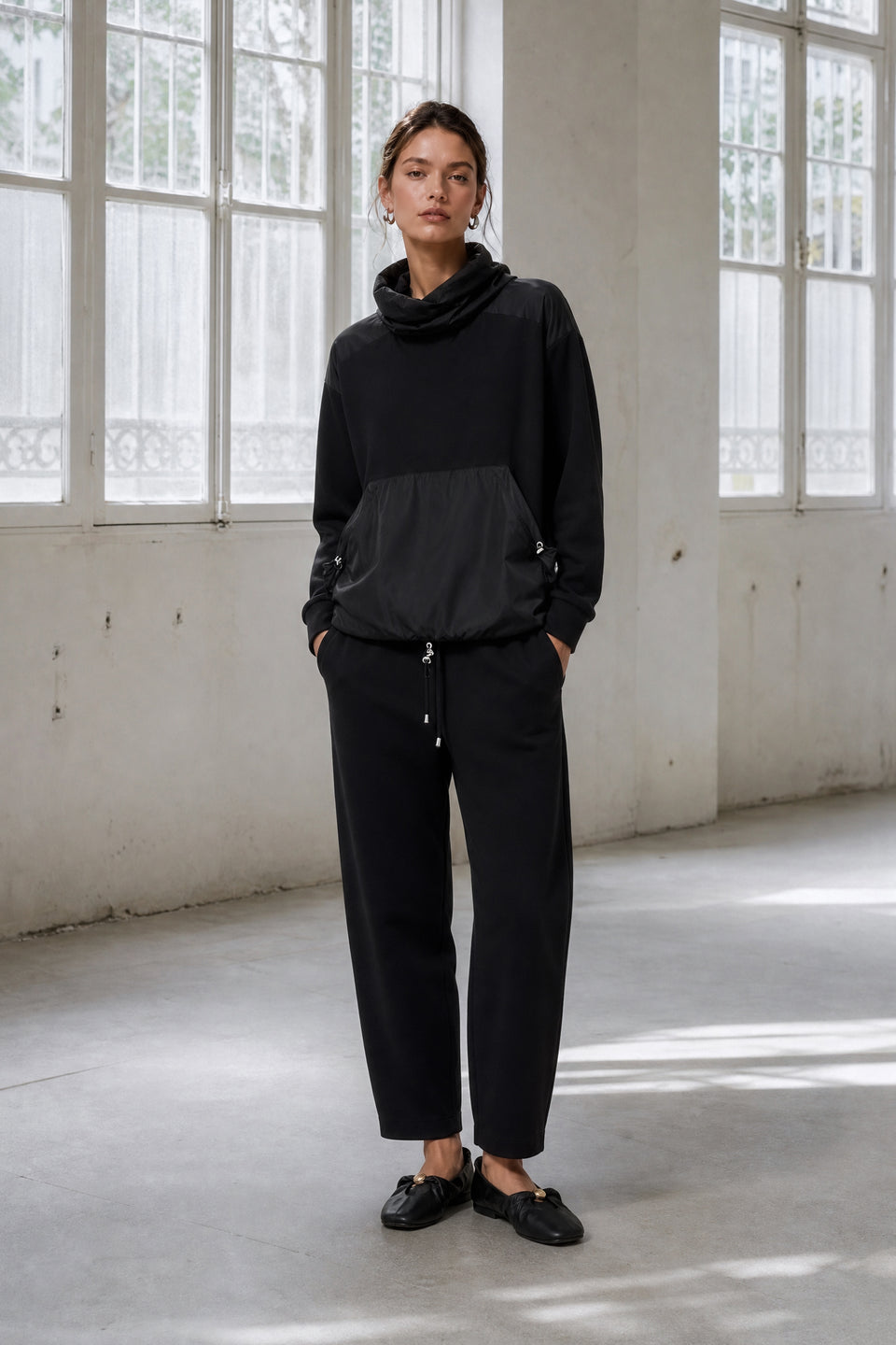Iseo combi punto Milano long sweater | Nero