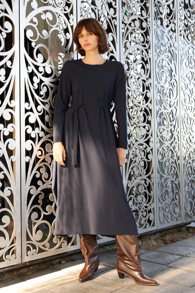 Isabel dress LS technical jersey | Blue