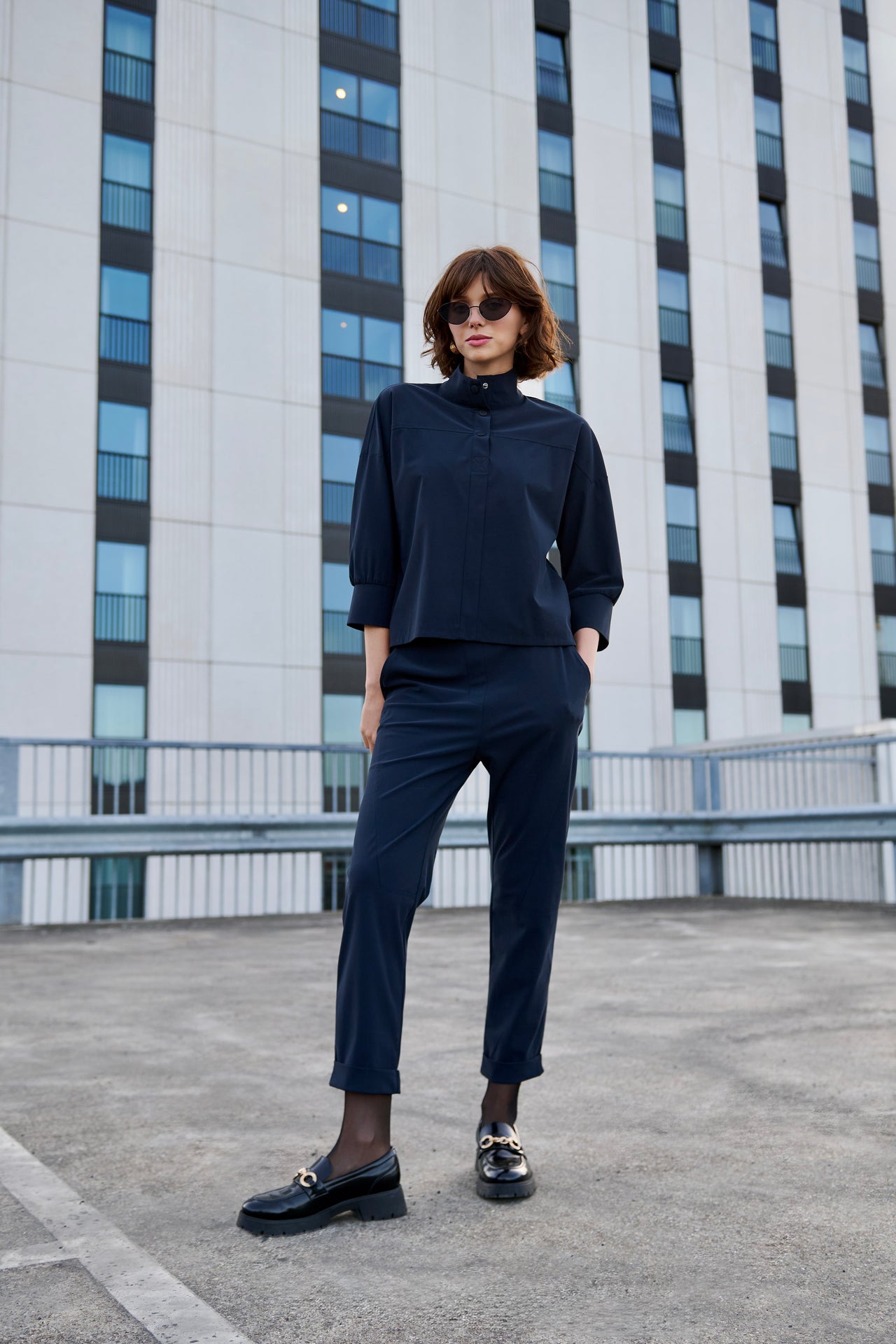 Timelia pants brush tech jersey | Blue