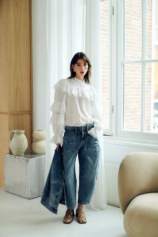 Mady viscose bohemian top | White