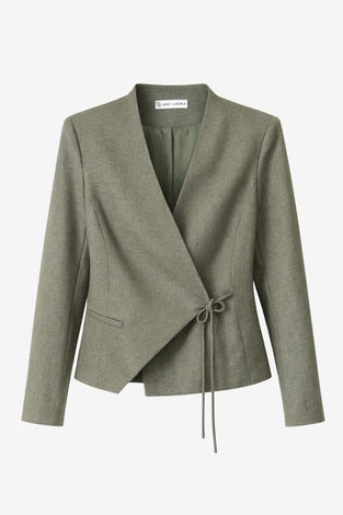 Jade fitted viscose blazer | Green Melange