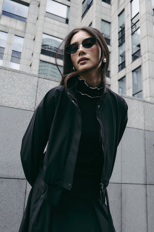 Janice viscose top | Black White