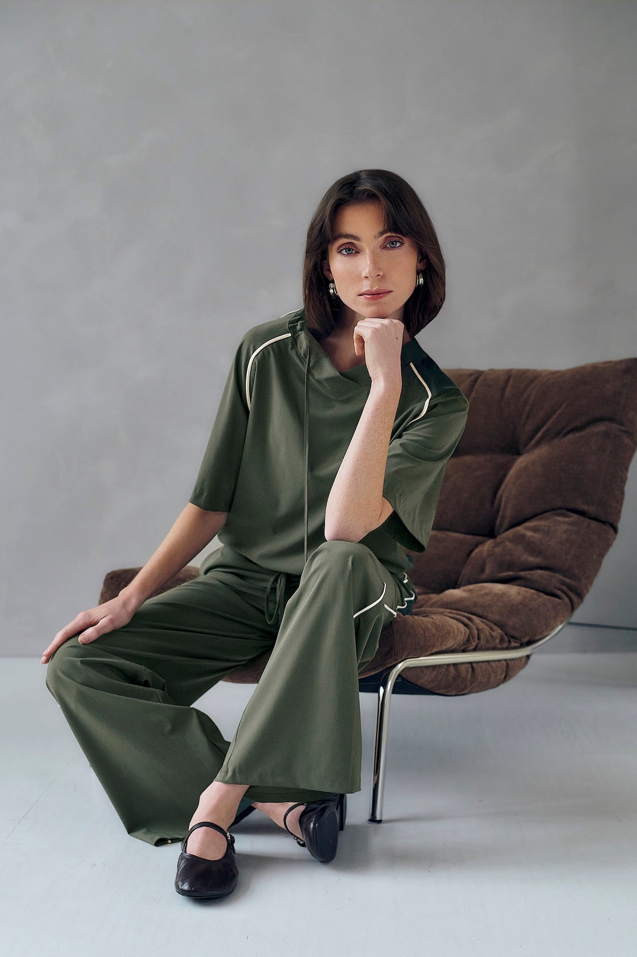 Gia P top technical jersey | Army