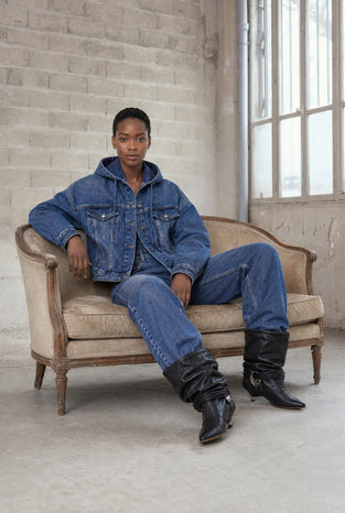 Jessie faded hood jacket | Summer Blue