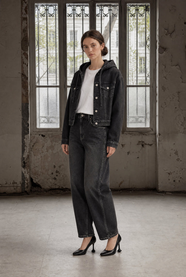 Jessie faded hood jacket | Faded Black
