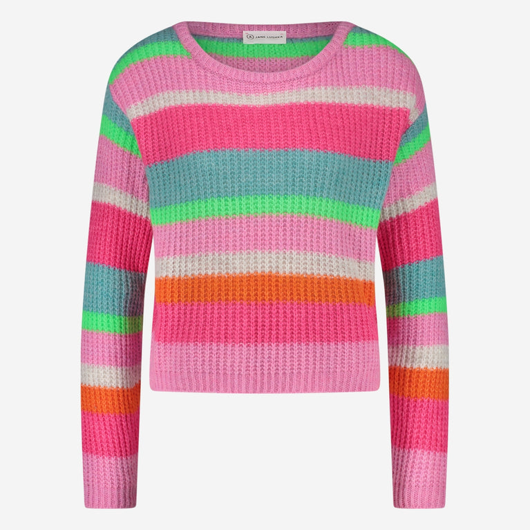 Stripe PU pullover | Multi