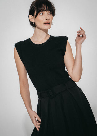 Kora viscose mix dress | Black