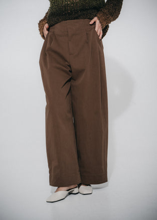 Harlow cotton fancy pants | Brown