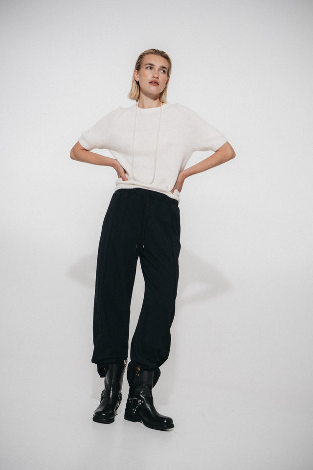 Alpaca knitted top WP01 | Ecru