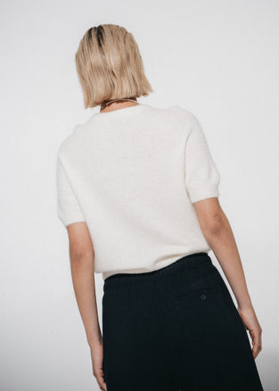 Alpaca knitted top WP01 | Ecru
