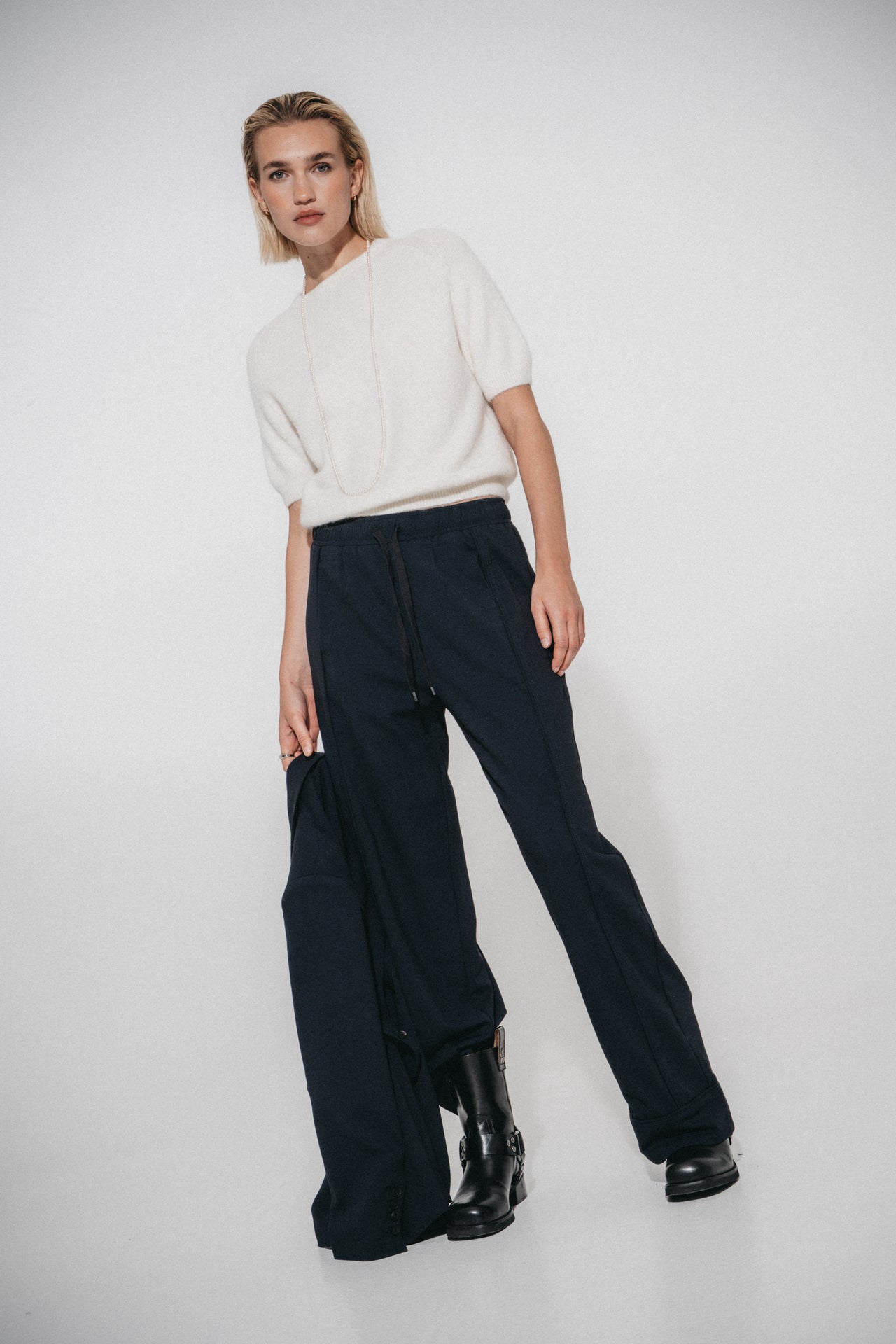 Alpaca knitted top WP01 | Ecru