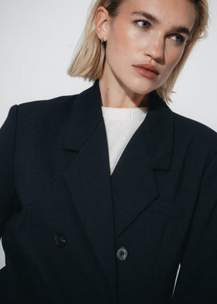 Indira back details blazer | Dark Blue