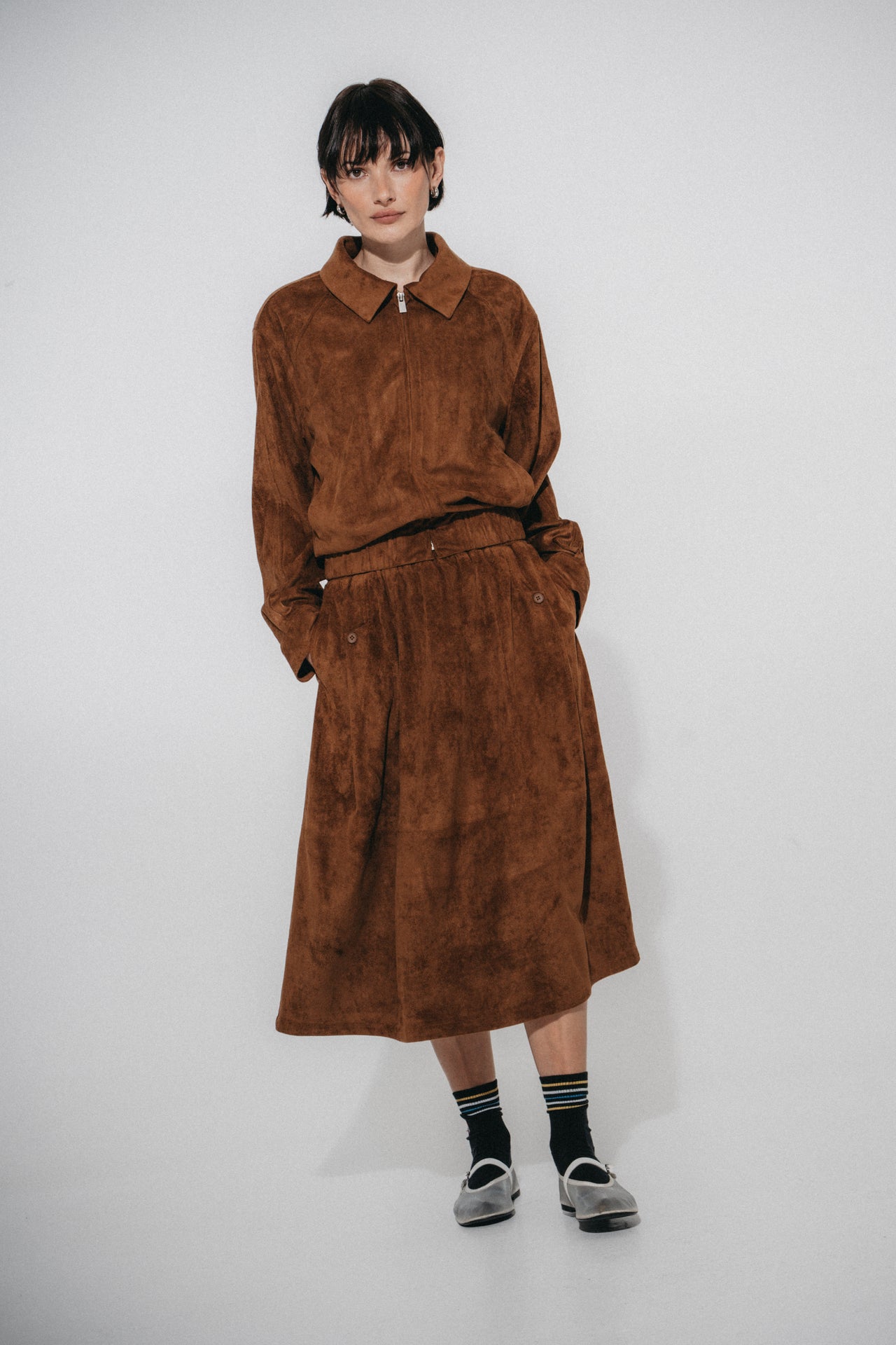 Isla suede effect skirt | Ohra