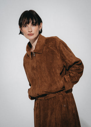 Pia suede effect bomber jacket | Ohra
