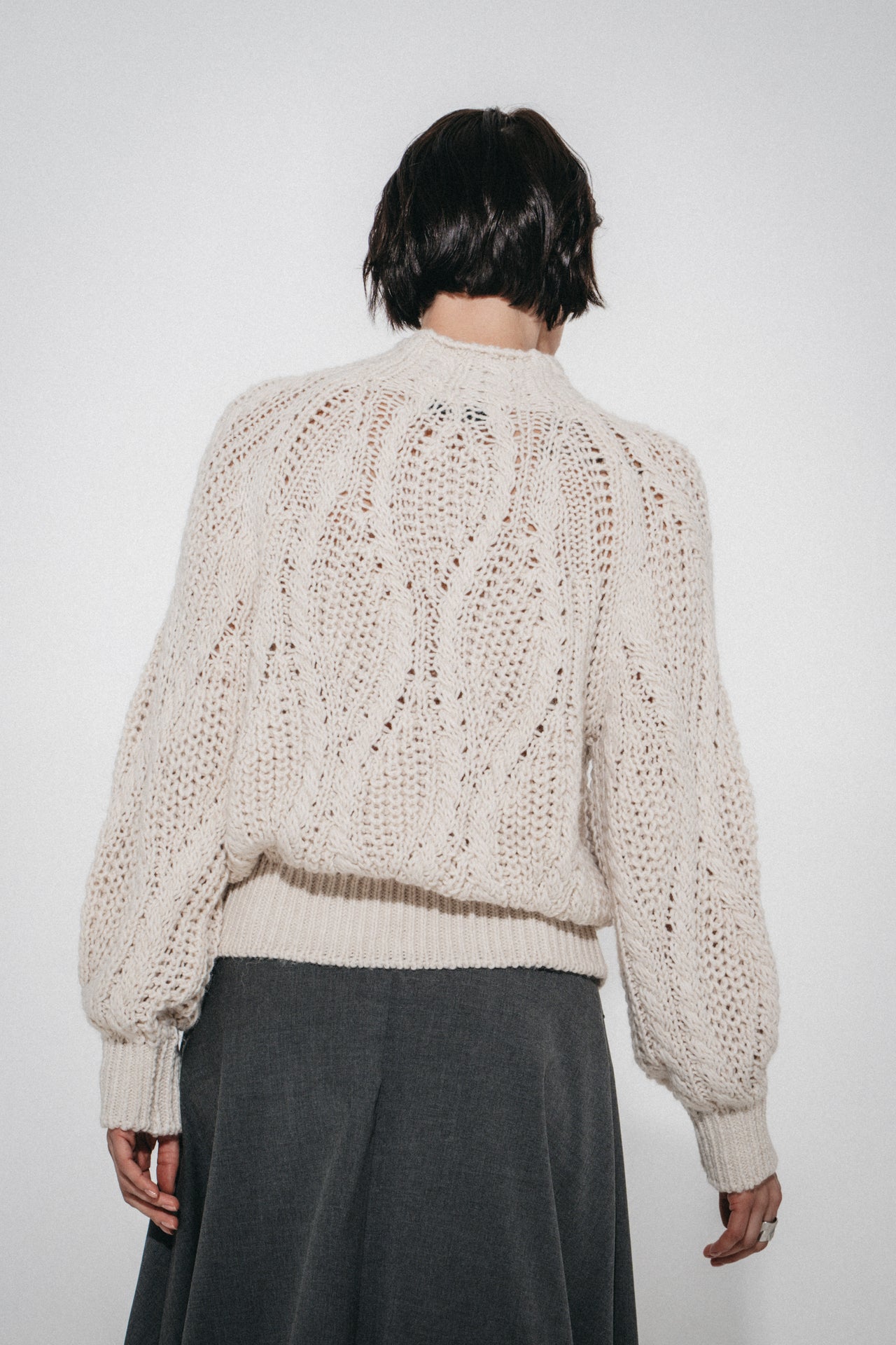 Cozy winter pullover 3094 | Ecru