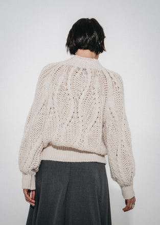 Cozy winter pullover 3094 | Ecru