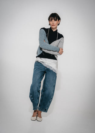 Pullover rhomboid pattern 26556 | Blue