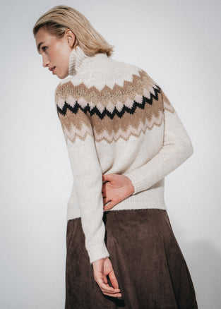 Fancy jacquard pullover 3080 | Off White