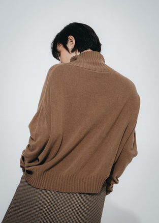 Cashmir wool polo pullover W1165 | Camel