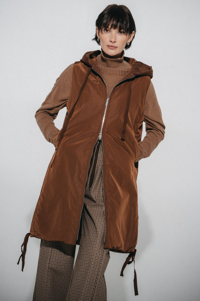 Ronchi long hoodie vest | Ohra