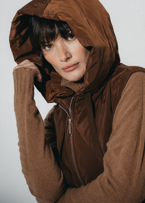 Ronchi long hoodie vest | Ohra