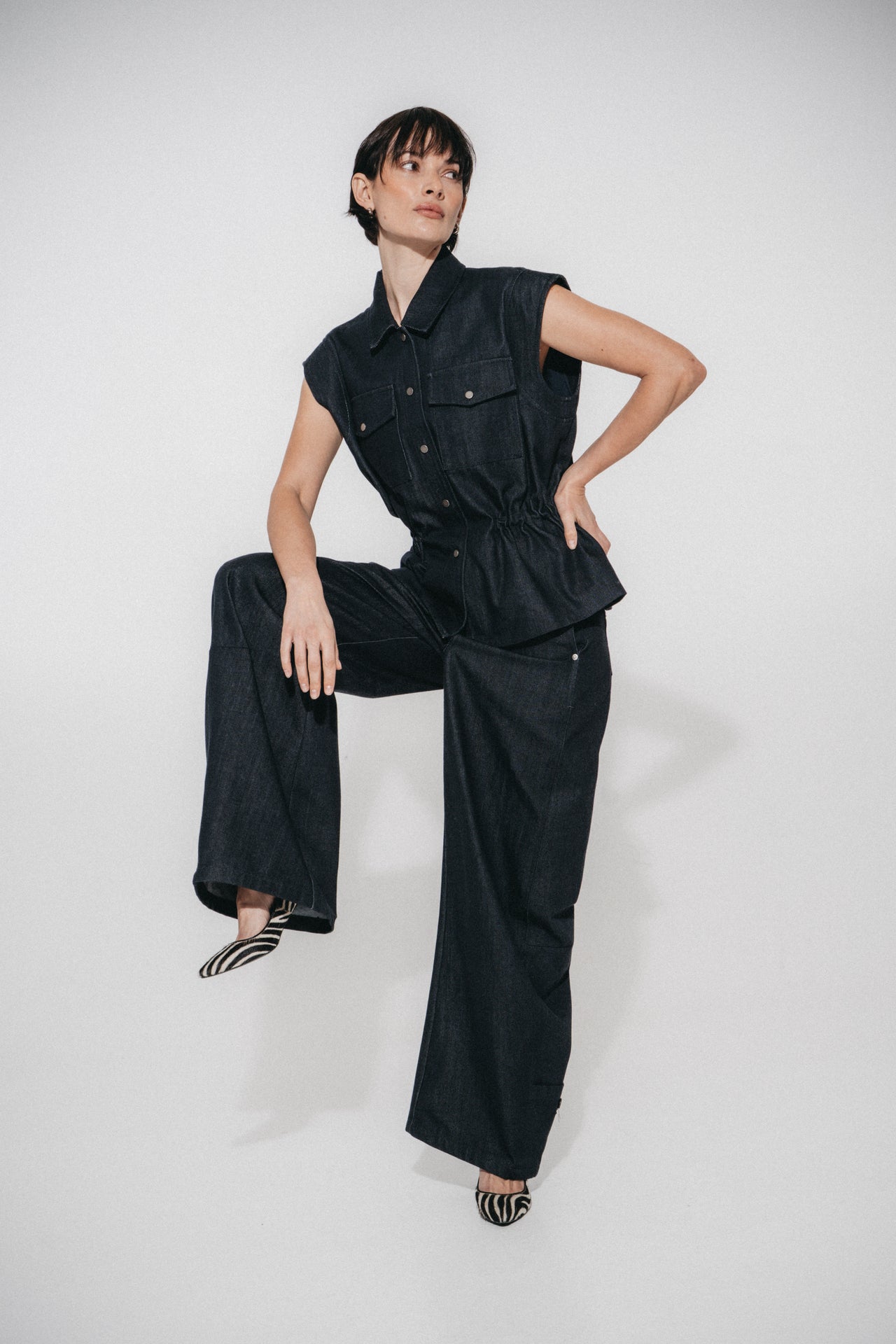 Viva indigo barel jeans | Dark Blue
