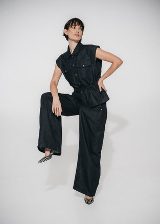 Viva indigo barel jeans | Dark Blue