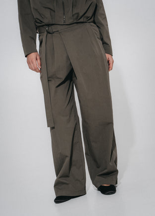 Fuel cotton pleated pants | Army