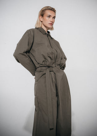 Fuel cotton pleated pants | Army