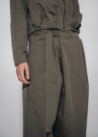 Fuel cotton pleated pants | Army