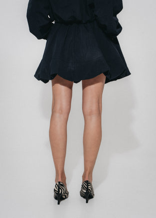 Kara cotton balloon mini skirt | Navy