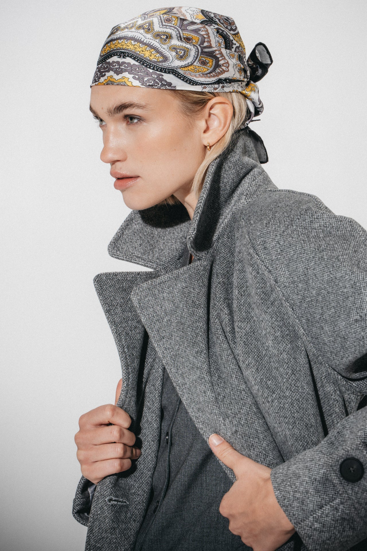 Long alveare coat 61633 | Grigio medio