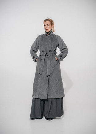 Long alveare coat 61633 | Grigio medio