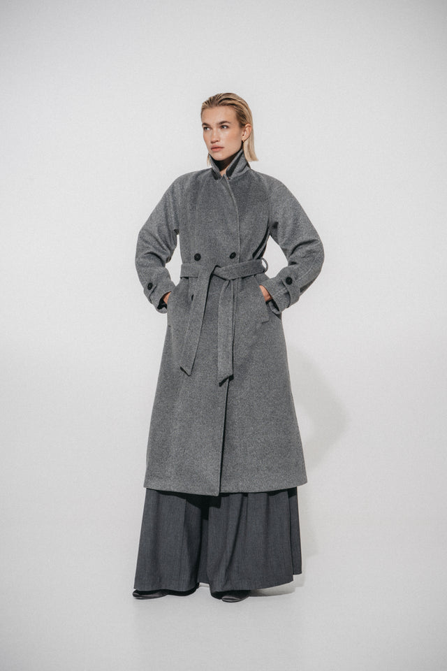Long alveare coat 61633 | Grigio medio