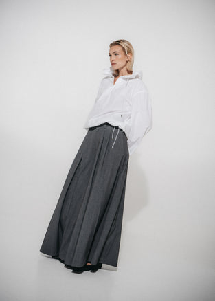 Coco pleated viscose pants | Grey